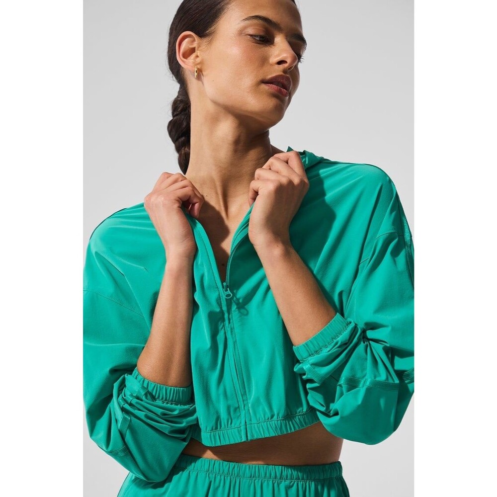Alo Cropped Breezy Full Zip Hoodie XS